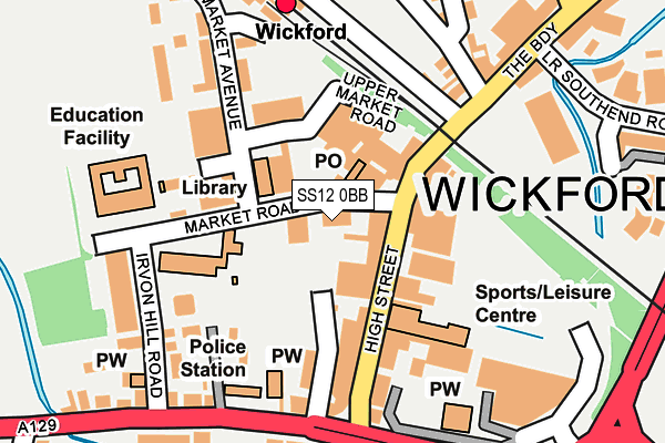 SS12 0BB map - OS OpenMap – Local (Ordnance Survey)