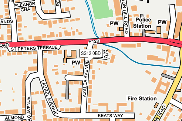 SS12 0BD map - OS OpenMap – Local (Ordnance Survey)