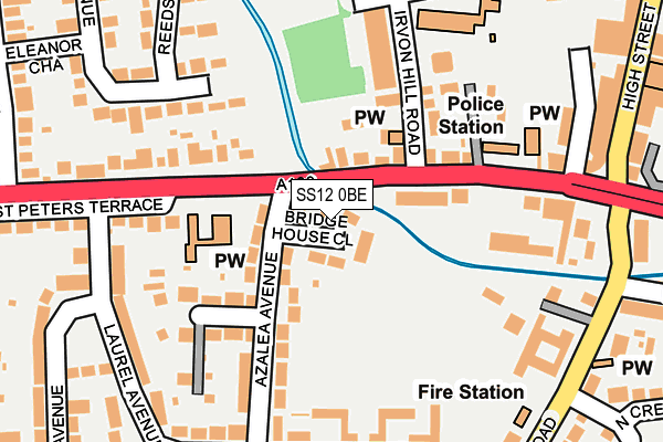 SS12 0BE map - OS OpenMap – Local (Ordnance Survey)