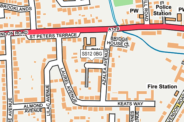 SS12 0BG map - OS OpenMap – Local (Ordnance Survey)