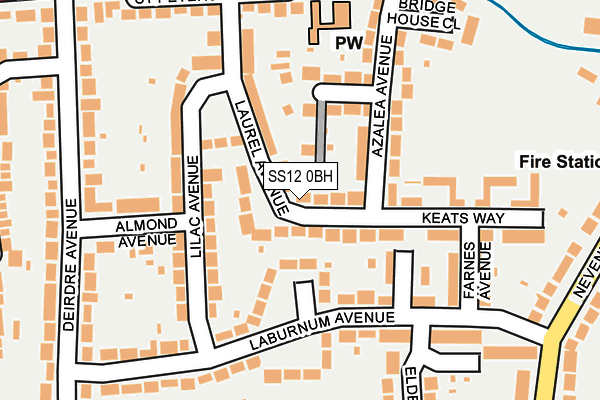 SS12 0BH map - OS OpenMap – Local (Ordnance Survey)