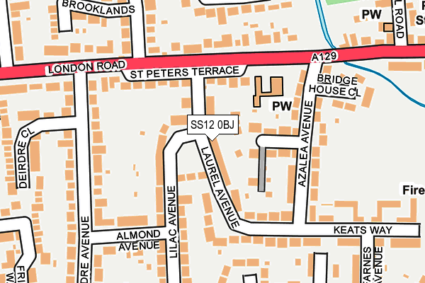 SS12 0BJ map - OS OpenMap – Local (Ordnance Survey)