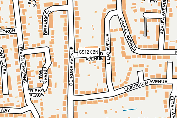 SS12 0BN map - OS OpenMap – Local (Ordnance Survey)