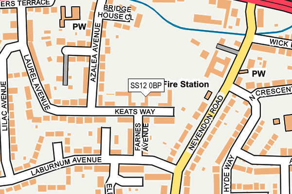 SS12 0BP map - OS OpenMap – Local (Ordnance Survey)