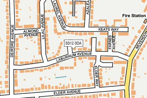 SS12 0DA map - OS OpenMap – Local (Ordnance Survey)