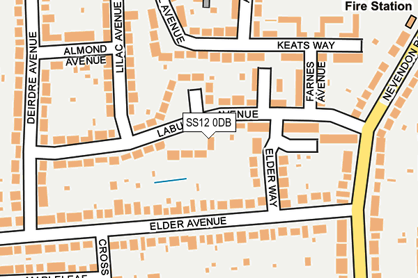 SS12 0DB map - OS OpenMap – Local (Ordnance Survey)