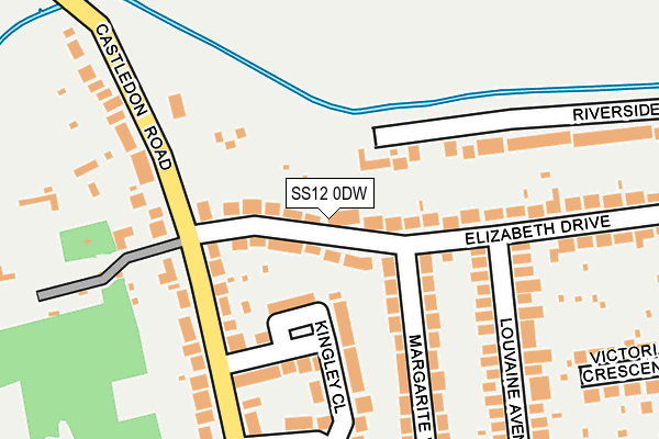 SS12 0DW map - OS OpenMap – Local (Ordnance Survey)