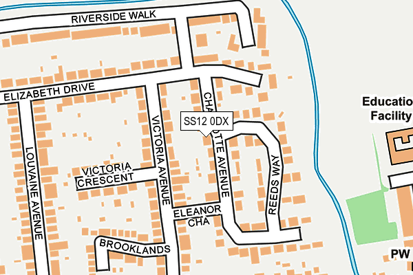 SS12 0DX map - OS OpenMap – Local (Ordnance Survey)