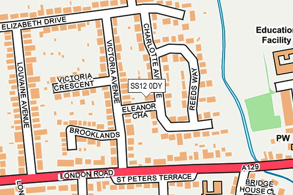 SS12 0DY map - OS OpenMap – Local (Ordnance Survey)