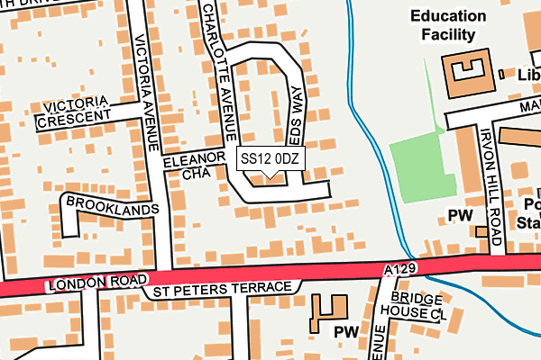 SS12 0DZ map - OS OpenMap – Local (Ordnance Survey)