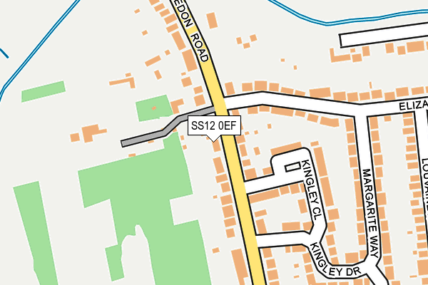SS12 0EF map - OS OpenMap – Local (Ordnance Survey)