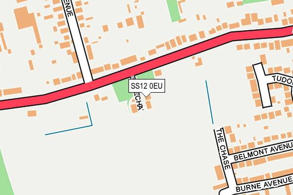 SS12 0EU map - OS OpenMap – Local (Ordnance Survey)