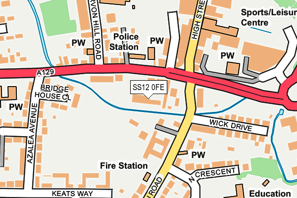 SS12 0FE map - OS OpenMap – Local (Ordnance Survey)