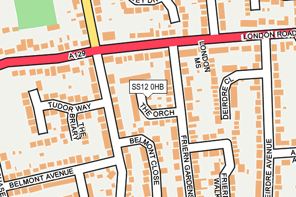 SS12 0HB map - OS OpenMap – Local (Ordnance Survey)