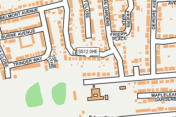 SS12 0HE map - OS OpenMap – Local (Ordnance Survey)