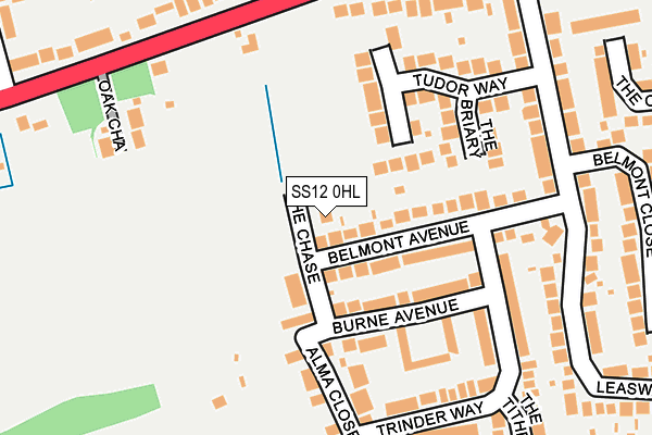 SS12 0HL map - OS OpenMap – Local (Ordnance Survey)