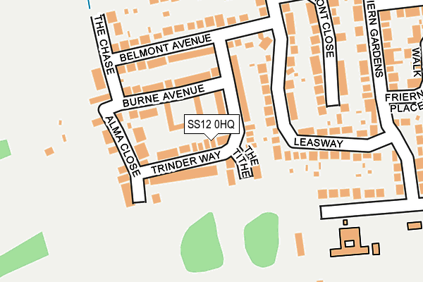 SS12 0HQ map - OS OpenMap – Local (Ordnance Survey)