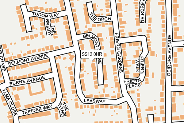 SS12 0HR map - OS OpenMap – Local (Ordnance Survey)