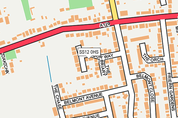 SS12 0HS map - OS OpenMap – Local (Ordnance Survey)
