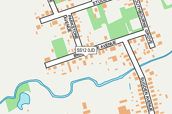 SS12 0JD map - OS OpenMap – Local (Ordnance Survey)