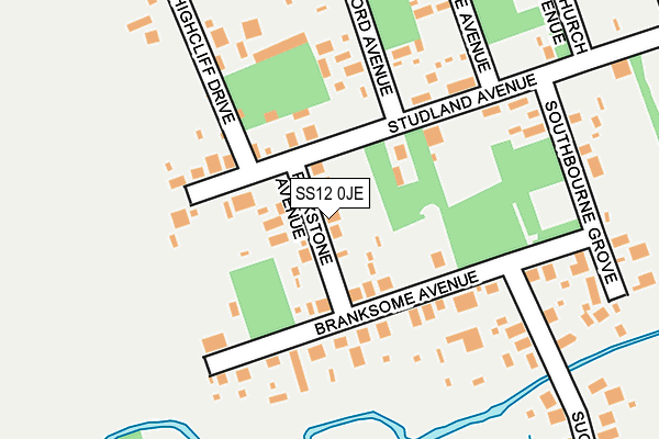 SS12 0JE map - OS OpenMap – Local (Ordnance Survey)