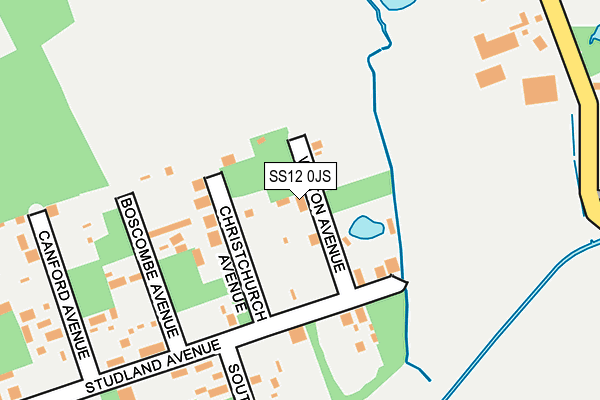SS12 0JS map - OS OpenMap – Local (Ordnance Survey)