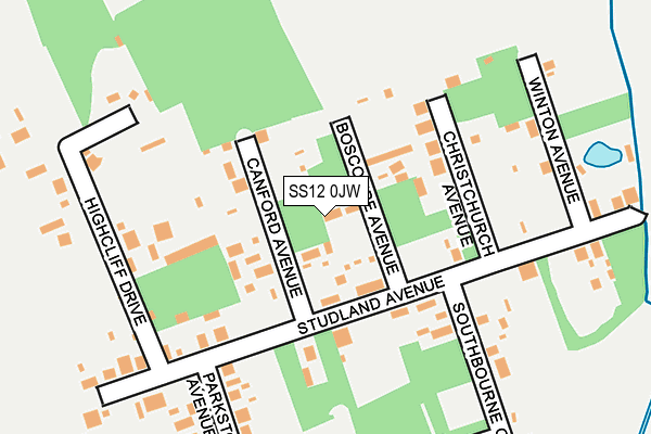 SS12 0JW map - OS OpenMap – Local (Ordnance Survey)