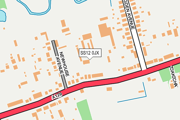 SS12 0JX map - OS OpenMap – Local (Ordnance Survey)