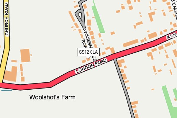 SS12 0LA map - OS OpenMap – Local (Ordnance Survey)