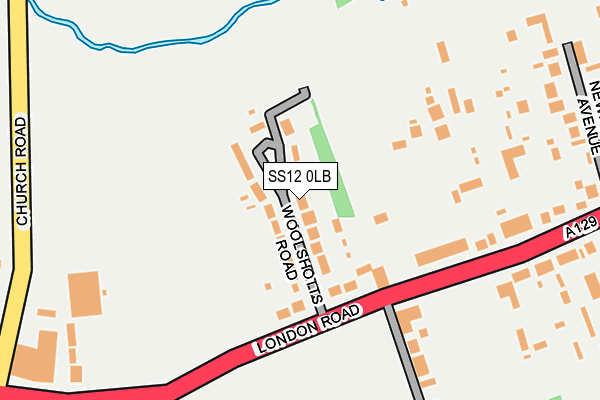SS12 0LB map - OS OpenMap – Local (Ordnance Survey)