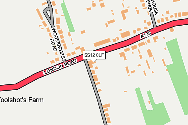 SS12 0LF map - OS OpenMap – Local (Ordnance Survey)