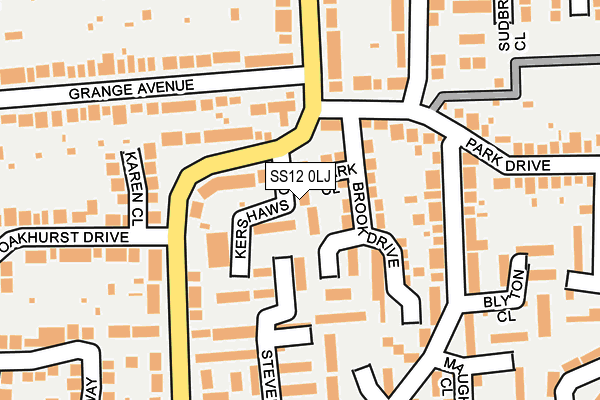 SS12 0LJ map - OS OpenMap – Local (Ordnance Survey)