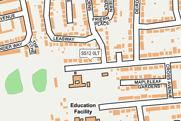 SS12 0LT map - OS OpenMap – Local (Ordnance Survey)