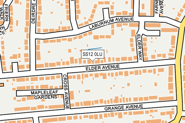 SS12 0LU map - OS OpenMap – Local (Ordnance Survey)