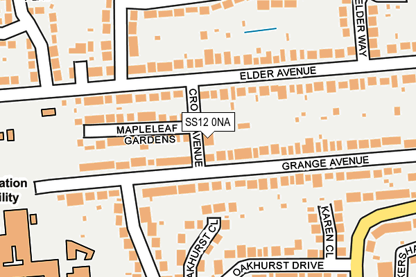 SS12 0NA map - OS OpenMap – Local (Ordnance Survey)