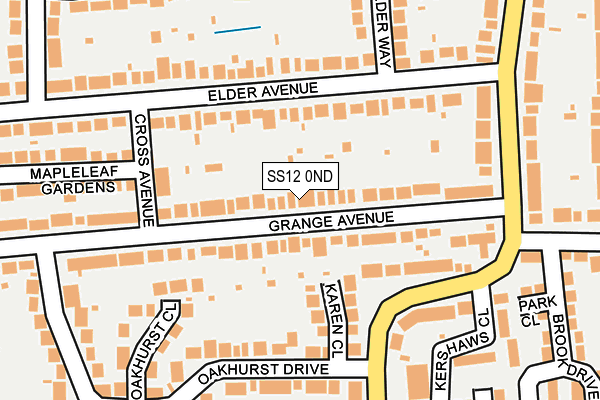 SS12 0ND map - OS OpenMap – Local (Ordnance Survey)