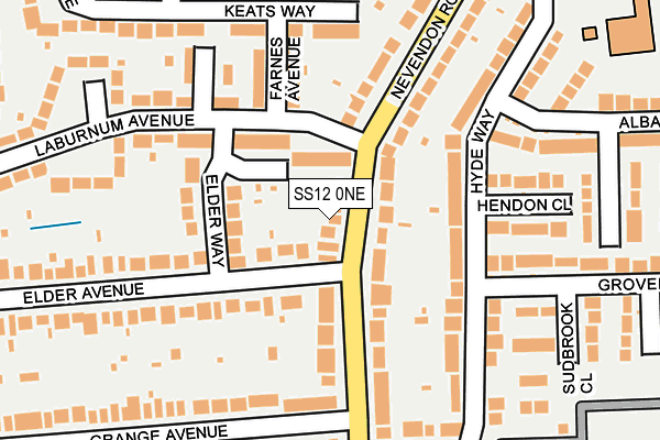 SS12 0NE map - OS OpenMap – Local (Ordnance Survey)