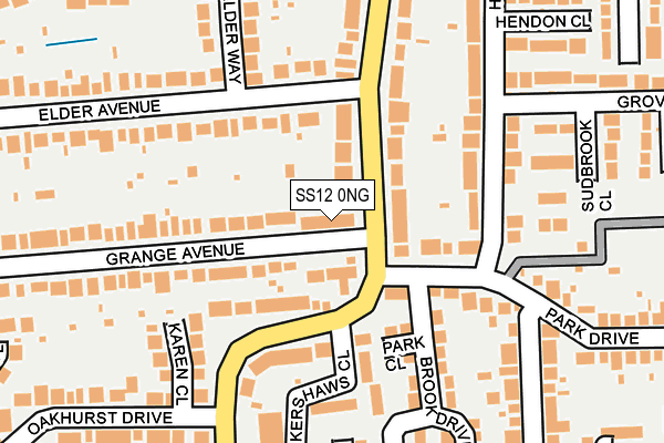 SS12 0NG map - OS OpenMap – Local (Ordnance Survey)