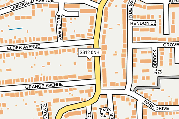 SS12 0NH map - OS OpenMap – Local (Ordnance Survey)