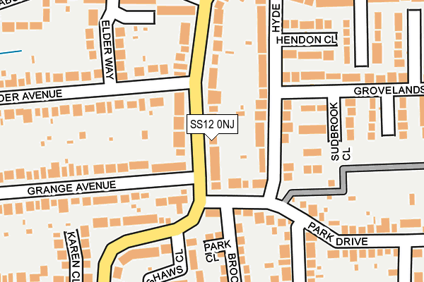 SS12 0NJ map - OS OpenMap – Local (Ordnance Survey)