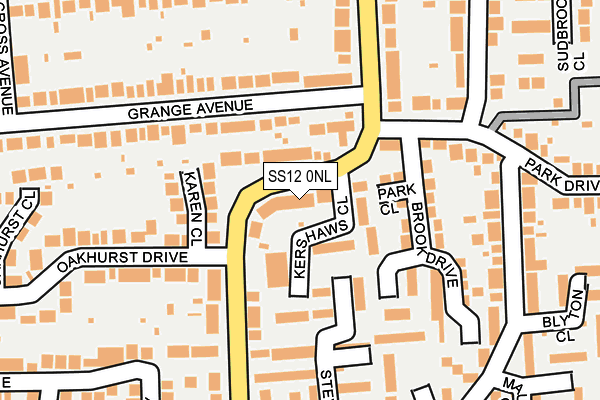 SS12 0NL map - OS OpenMap – Local (Ordnance Survey)