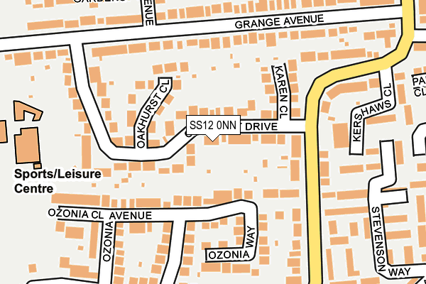 SS12 0NN map - OS OpenMap – Local (Ordnance Survey)