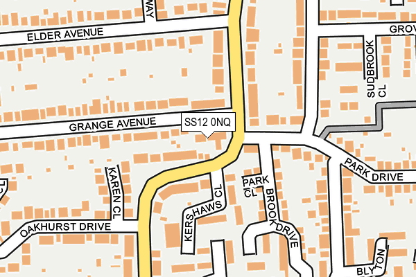 SS12 0NQ map - OS OpenMap – Local (Ordnance Survey)