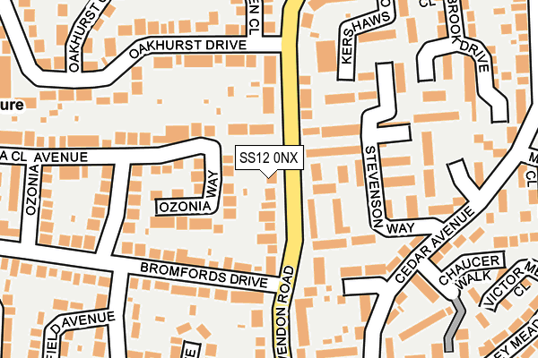 SS12 0NX map - OS OpenMap – Local (Ordnance Survey)