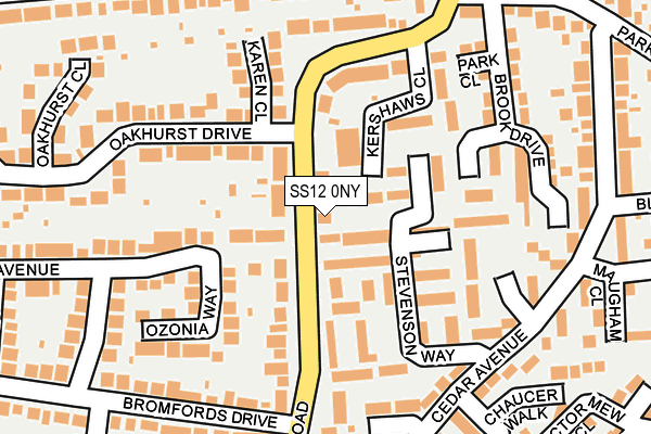 SS12 0NY map - OS OpenMap – Local (Ordnance Survey)