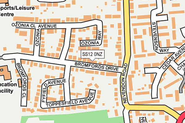 SS12 0NZ map - OS OpenMap – Local (Ordnance Survey)