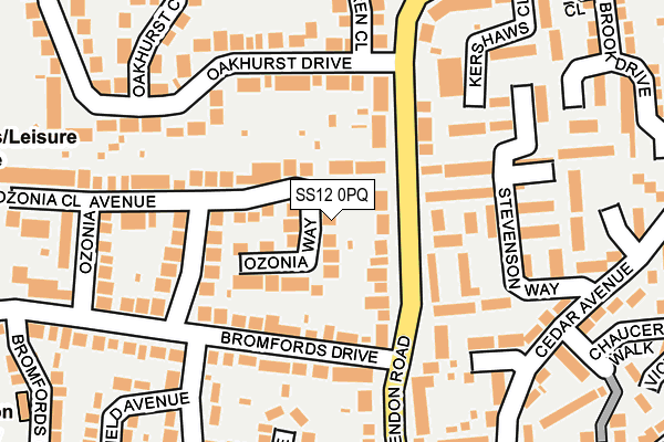 SS12 0PQ map - OS OpenMap – Local (Ordnance Survey)