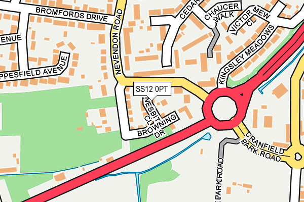 SS12 0PT map - OS OpenMap – Local (Ordnance Survey)