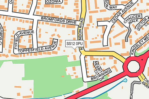 SS12 0PU map - OS OpenMap – Local (Ordnance Survey)