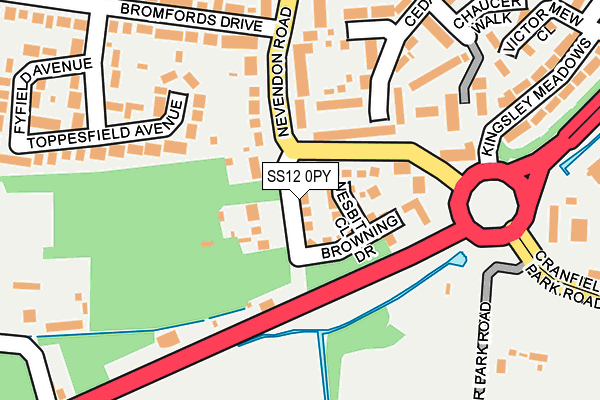 SS12 0PY map - OS OpenMap – Local (Ordnance Survey)